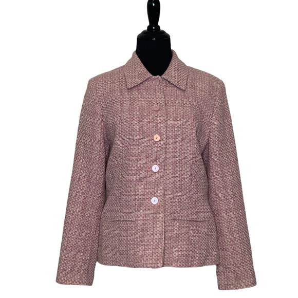 Sag Harbor Jackets & Blazers - Sag Harbor pink woven 5 buttons lined blazer jacket size 8P